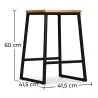 Barhocker im Industriedesign - Holz & Metall - 60cm - Big Boy image 7