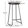 Barhocker - Industriedesign - Holz und Metall - 76cm - Aiyana image 7