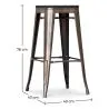 Barhocker - Industriedesign - Holz & Metall - 76cm - Stylix image 7