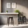 Barhocker im Industriedesign - Holz & Stahl - 61cm - Stylix image 7