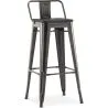 Barhocker mit Rückenlehne - Industriedesign - Holz & Stahl - 76cm - Stylix image 7