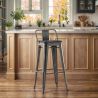 Barhocker mit Rückenlehne - Industriedesign - Holz & Stahl - 76cm - Stylix image 7
