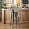 Barhocker mit Rückenlehne - Industriedesign - Holz & Stahl - 76cm - Stylix image 7