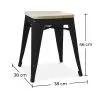 Hocker im Industriedesign - Holz & Metall - 45cm - Stylix image 7