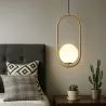 Globus-Deckenlampe - Goldene Pendelleuchte - Ruby image 7