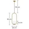 Globus-Deckenlampe - Goldene Pendelleuchte - Ruby image 7