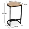 Barhocker im Industriedesign - Holz und Metall - 60cm - Lia image 7