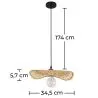 Deckenlampe aus Bambus -  Boho-Bali-Design-Pendelleuchte - Noila image 7