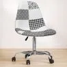 Bürostuhl mit Rollen - Schreibtischstuhl gepolstert in schwarz-weißem Patchwork - Denisse image 7