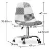 Bürostuhl mit Rollen - Schreibtischstuhl gepolstert in schwarz-weißem Patchwork - Denisse image 7