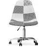 Bürostuhl mit Rollen - Schreibtischstuhl gepolstert in schwarz-weißem Patchwork - Denisse image 7