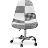Bürostuhl mit Rollen - Schreibtischstuhl gepolstert in schwarz-weißem Patchwork - Denisse image 7