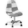 Bürostuhl mit Rollen - Schreibtischstuhl gepolstert in schwarz-weißem Patchwork - Denisse image 7