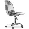 Bürostuhl mit Rollen - Schreibtischstuhl gepolstert in schwarz-weißem Patchwork - Denisse image 7