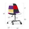 Bürostuhl mit Rollen - Schreibtischstuhl - Bezug aus Patchwork - Tessa image 7