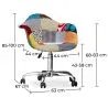 Bürostuhl mit Armlehnen - Schreibtischstuhl mit Rollen - Bezogen mit Patchwork - Patty image 7