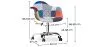 Bürostuhl mit Armlehnen - Schreibtischstuhl mit Rollen - Bezogen mit Patchwork - Pixi image 7