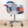 Bürostuhl mit Armlehnen - Schreibtischstuhl mit Rollen - Bezogen mit Patchwork - Pixi image 7