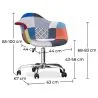 Bürostuhl mit Armlehnen - Schreibtischstuhl mit Rollen - Bezogen mit Patchwork - Pixi image 7