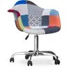 Bürostuhl mit Armlehnen - Schreibtischstuhl mit Rollen - Bezogen mit Patchwork - Pixi image 7