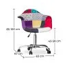 Bürostuhl mit Armlehnen - Schreibtischstuhl mit Rollen - Bezogen mit Patchwork - Ray image 7