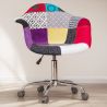 Bürostuhl mit Armlehnen - Schreibtischstuhl mit Rollen - Bezogen mit Patchwork - Ray image 7