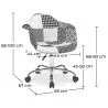Bürostuhl mit Armlehnen - Schreibtischstuhl mit Rollen - Gepolstert in schwarz-weißem Patchwork - Denisse - Weston image 7