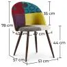 Gepolsterter Esszimmerstuhl mit Patchwork - Skandinavischer Stil - Ray image 7