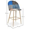 Gepolsterter Hocker im Patchwork-Stil - Skandinavischer Stil - Evelyne image 7