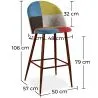 Gepolsterter Hocker im Patchwork-Stil - Skandinavischer Stil - Simona image 7