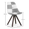 Esszimmerstuhl - gepolstert in Patchwork - Schwarz und Weiß - Denisse image 7