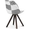 Esszimmerstuhl - gepolstert in Patchwork - Schwarz und Weiß - Denisse image 7