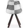 Esszimmerstuhl - gepolstert in Patchwork - Schwarz und Weiß - Denisse image 7