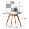 Esszimmerstuhl - Schwarz-Weiß-Patchwork-Polsterung - New Edition - Sam image 7