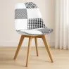 Esszimmerstuhl - Schwarz-Weiß-Patchwork-Polsterung - New Edition - Sam image 7