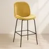 Hocker mit Rückenlehne - Samt gepolstert - Retro Design - Elias image 7