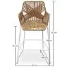 Rattan Boho Bali Design Hocker - 75cm - Tale image 7