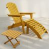 Stuhl für den Außenbereich mit Fußhocker und Tisch für den Außenbereich & Garten - Holz - Alana image 7