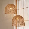 Rattan-Deckenlampe - Pendelleuchte im Boho-Bali-Design - Bu image 7