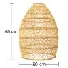 Rattan-Deckenlampe - Pendelleuchte im Boho-Bali-Design - 50cm - Puong image 7