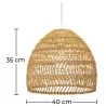 Rattan-Deckenlampe - Pendelleuchte im Boho-Bali-Design - 40cm - Hoa image 7