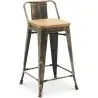 Barhocker mit Rückenlehne - Industriedesign - Holz & Stahl - 60cm - New Edition - Stylix image 7