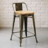 Barhocker mit Rückenlehne - Industriedesign - Holz & Stahl - 60cm - New Edition - Stylix image 7