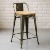 Barhocker mit Rückenlehne - Industriedesign - Holz & Stahl - 60cm - New Edition - Stylix image 7