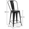Barhocker mit Rückenlehne - Industriedesign - 60cm - New Edition - Stylix image 7
