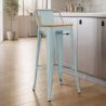 Barhocker mit Rückenlehne - Industriedesign - Holz & Stahl - 76cm - New Edition - Stylix image 7