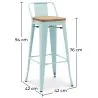 Barhocker mit Rückenlehne - Industriedesign - Holz & Stahl - 76cm - New Edition - Stylix image 7