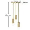 Goldene Deckenlampe - 3-armige Pendelleuchte - Troy image 7