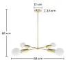 Deckenlampe in Gold - Design-Pendelleuchte - 4 Arme - Retan image 7