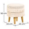 Runder Pouf Hocker - Boho Bali Stil - Debra  image 7
